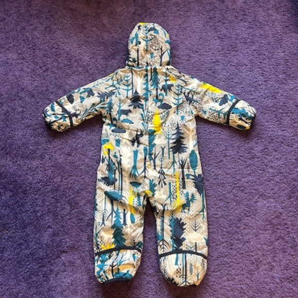 Patagonia Baby Reversible Puff-Ball Bunting 3-6 Months, woodland teal - Picture 4 of 7